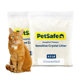 PetSafe front packaging showing two fragrance-free 4.3 lb bags and clear labeling