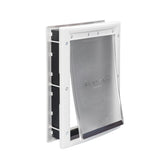 PetSafe front view of medium pet door showing frame and flap, easy entry benefit