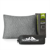 PEUJEW front view of pillow showing shape and portability benefit