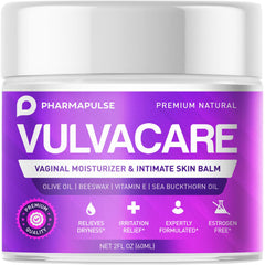 Pharmapulse Vulvacare front jar showing clean packaging and benefit of gentle hydration