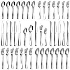 PHILIPALA front layout of all 30-piece flatware set showing coordinated pieces and polished finish