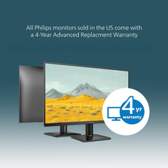 PHILIPS monitor side profile highlighting slim design and ergonomic tilt for comfort