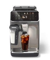PHILIPS 5500 front view showing cup rails and dispenser for easy serving