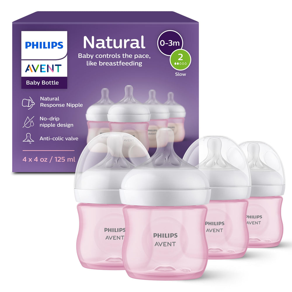 Philips Avent front packaging showing four bottles and brand reassurance