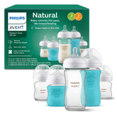 Philips Avent front packaging showing complete glass bottle gift set benefit clarity