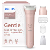Philips lady shaver front view showing ergonomic design and ease