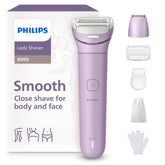 PHILIPS lady shaver front view showing full-body design and ergonomic benefits