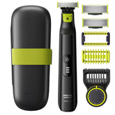 PHILIPS OneBlade Pro front view showing handle and blade, highlighting easy grip benefit