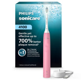 Philips Sonicare 4100 front view showing toothbrush and handle for cleaner teeth