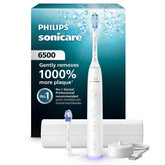 Philips Sonicare 6500 handle and included brush heads showing a complete kit benefit