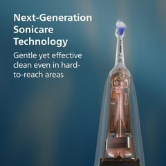 Philips Sonicare closeup of handle texture highlighting ergonomic grip and precise control benefit