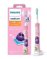 Philips Sonicare handle front view showing ergonomic grip and easy control benefits