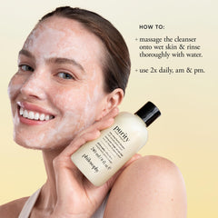 philosophy light foam lather detail showing effective makeup lift
