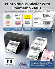 Phomemo 241BT printing a 4x6 shipping label for quick fulfillment