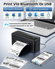 Phomemo 241BT top open with label roll visible for fast media loading