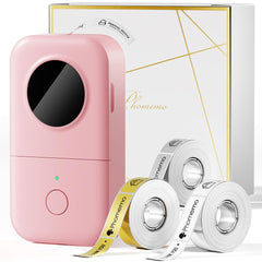 Phomemo D30 front view showing compact design and label slot, convenient for travel