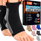 PhysFlex ankle brace sock front view showing sleek fit and support benefit