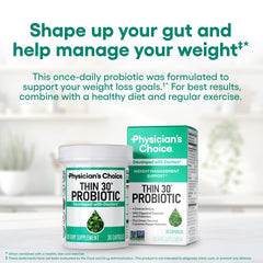 Physician's CHOICE label close-up displaying supplement facts and benefits