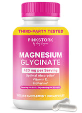 Pink Stork front packaging showing bottle and capsule benefits