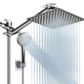 PinWin front view of full shower head combo showing dual heads and arm for versatile showers