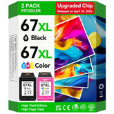 Pitooler front packaging showing 67XL combo pack and clear compatibility benefits