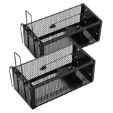 Pivmuth front view of two humane traps showing size and design benefit