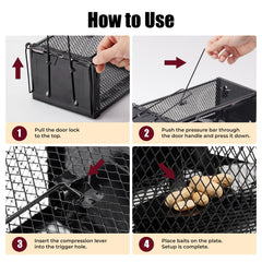 Pivmuth trap in use with bait inside demonstrating easy set-up and capture