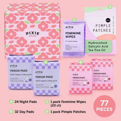 Pixie regular pad beside a mini pad showing size difference benefit