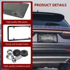 PLALEI mounted on vehicle rear demonstrating secure fit and visible plate