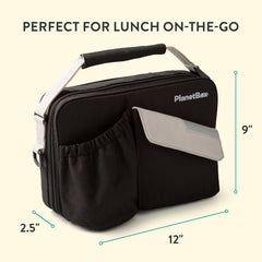PlanetBox side pocket holding a water bottle for quick access and hydration convenience