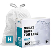 Plasticplace front packaging showing 100-count heavy-duty drawstring bags and value