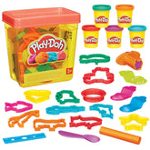 Play‑Doh front view showing tub and included accessories for organized play