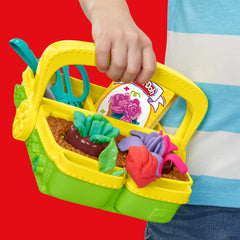 Play‑Doh garden box detail with press handle for easy flower shaping