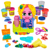 Play‑Doh front packaging showing salon set and included cans brand Play‑Doh for clear purchase benefit