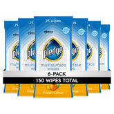 Pledge wipes front packaging showing brand and fresh citrus benefit