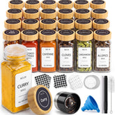 PLTHYMT organized spice rack with 24 glass jars for faster cooking