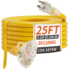 PlugSaf front packaging showing 25ft 12-gauge cord for durable outdoor use