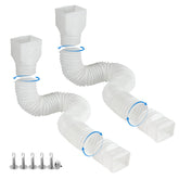 plusgutter front packaging showing two white extenders and benefits of quick install