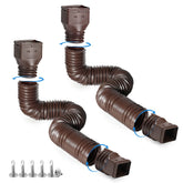 plusgutter front view packed showing two brown extenders and contents for easy installation