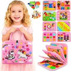 Pnooe front cover showing colorful activity pages and compact design benefit travel-ready play