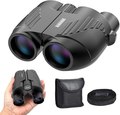 Poazork front view showing compact black binoculars and clear optics benefit portability