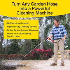 Pocket Hose Arrow close-up of four color-coded tips, quick tip changes benefit