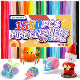 POIKSHARK front packaging showing 1500 pipe cleaners and 30 colors for large projects