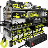POKIPO front view of mounted rack showing organized tools and space savings