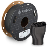 Polymaker spool front view showing black PA6-CF20 filament and clear labeling for easy identification