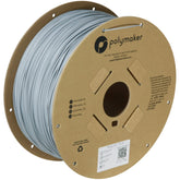Polymaker grey 1.75mm 3kg spool front view showing neat winding and clear labeling benefit