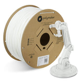 Polymaker front packaging showing white PLA PRO spool and benefits