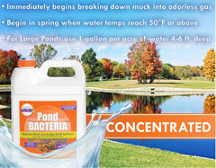 Pond Worx pouring along shoreline for easy application and distribution