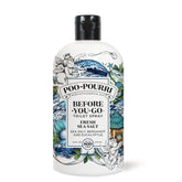 Poo-Pourri front bottle showing Fresh Sea Salt scent and clear labeling benefit