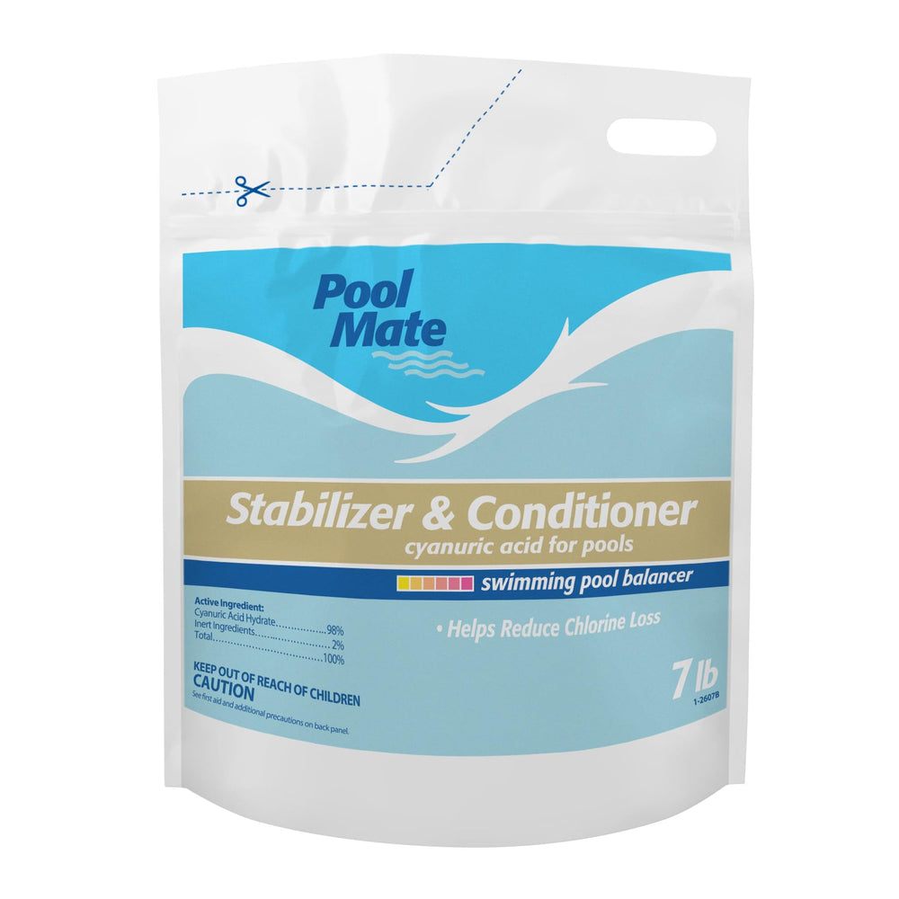 Pool Mate front packaging showing product and usage benefit